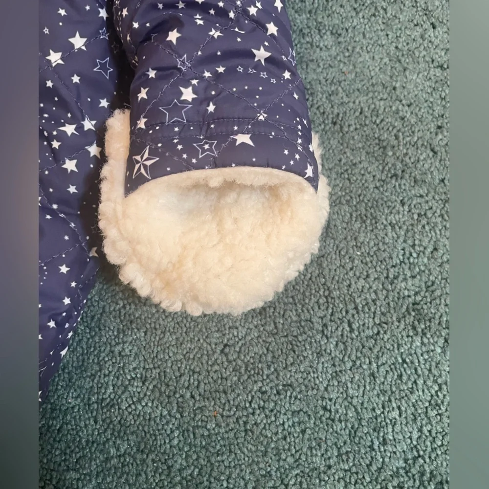 EGG New York fur lined Stars & Moons Zip Up Snowsuit Sz 3M​​​​